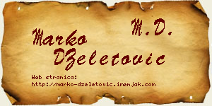 Marko DŽeletović vizit kartica
